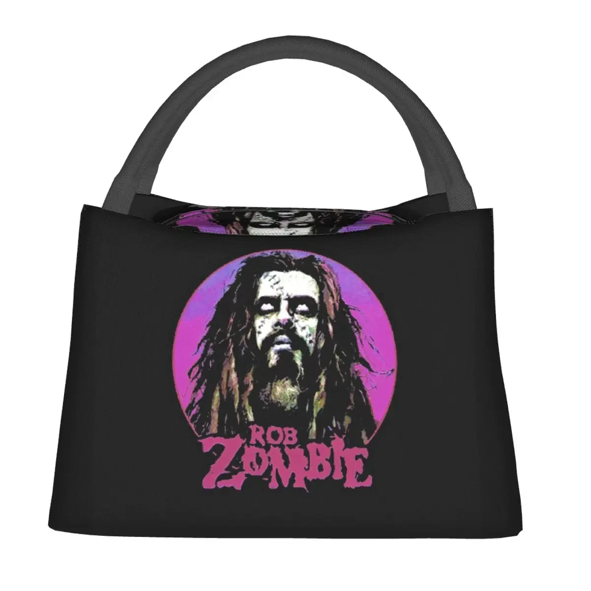 Vintage Rob Zombie Band Art Lunch Bags Insulated Bento Box Portable Lunch Tote Picnic Bags Cooler Thermal Bag for Woman Office