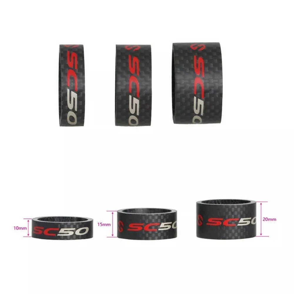 

Ручка SC50 10/15/20 мм, 1-1/8 дюйма, передняя вилка, аксессуары для велосипеда из углеродного волокна, расстояние, шайба, проставка