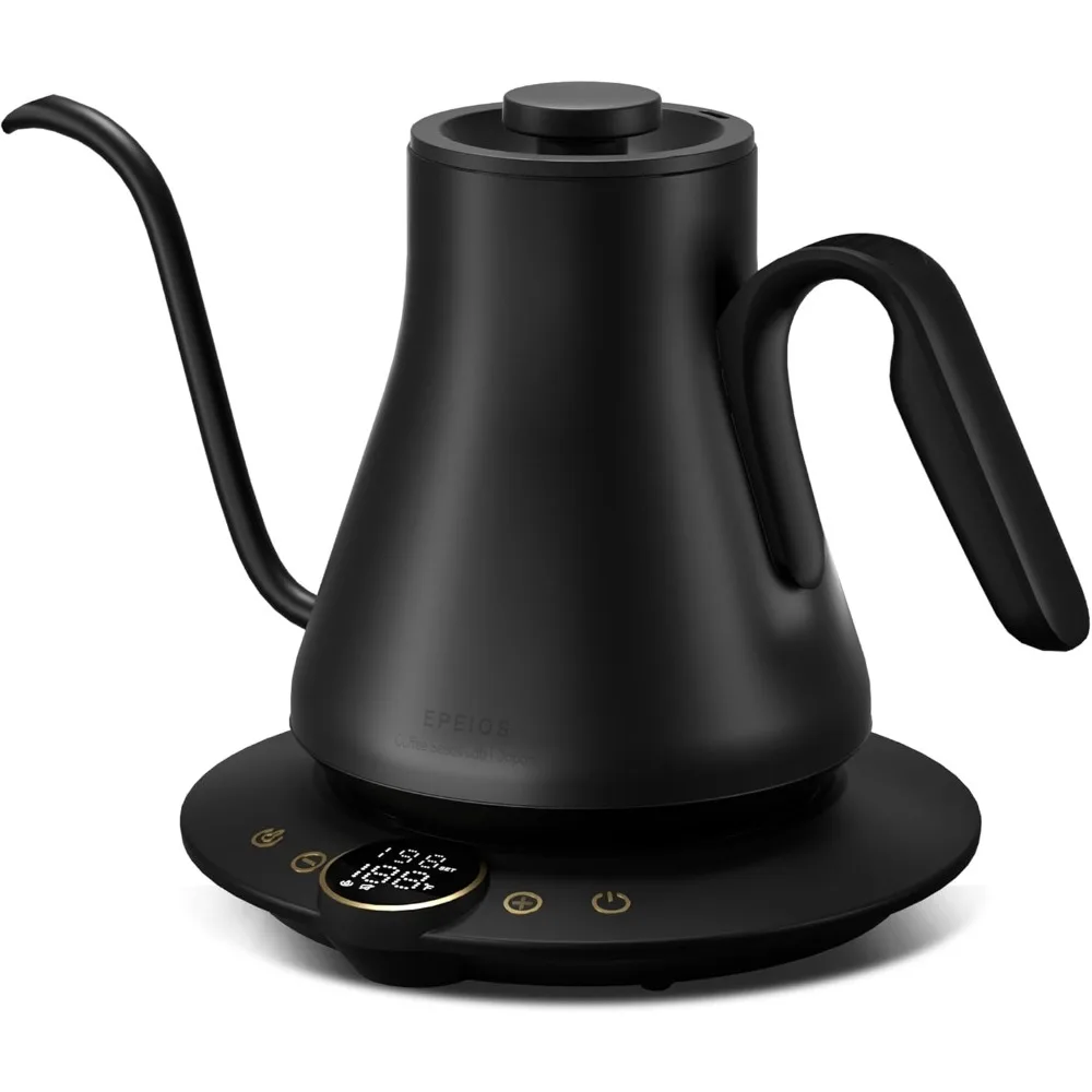 

Electric Kettle, Gooseneck Electric Kettle, ±1℉ Temperature Control, Stainless Steel Inner, Quick Heating, for Pour Over Coffee,