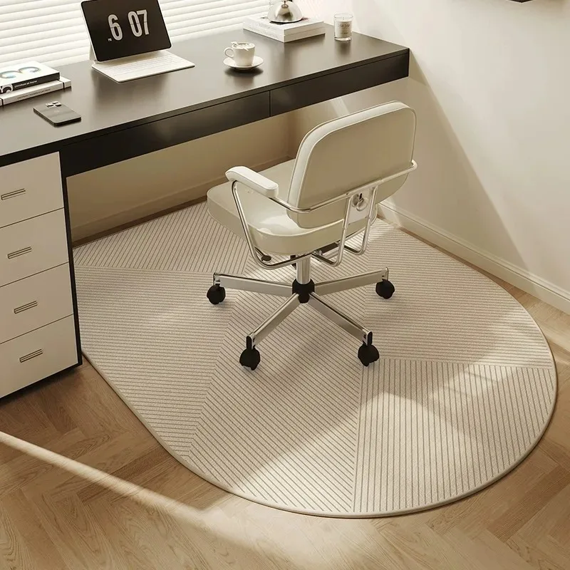 Chair Floor Mat Study Bedroom Carpet TPR Bottom Non-slip Beige Striped Rug Office Swivel Chairs Scratch Resistant Rugs Tapis 러그