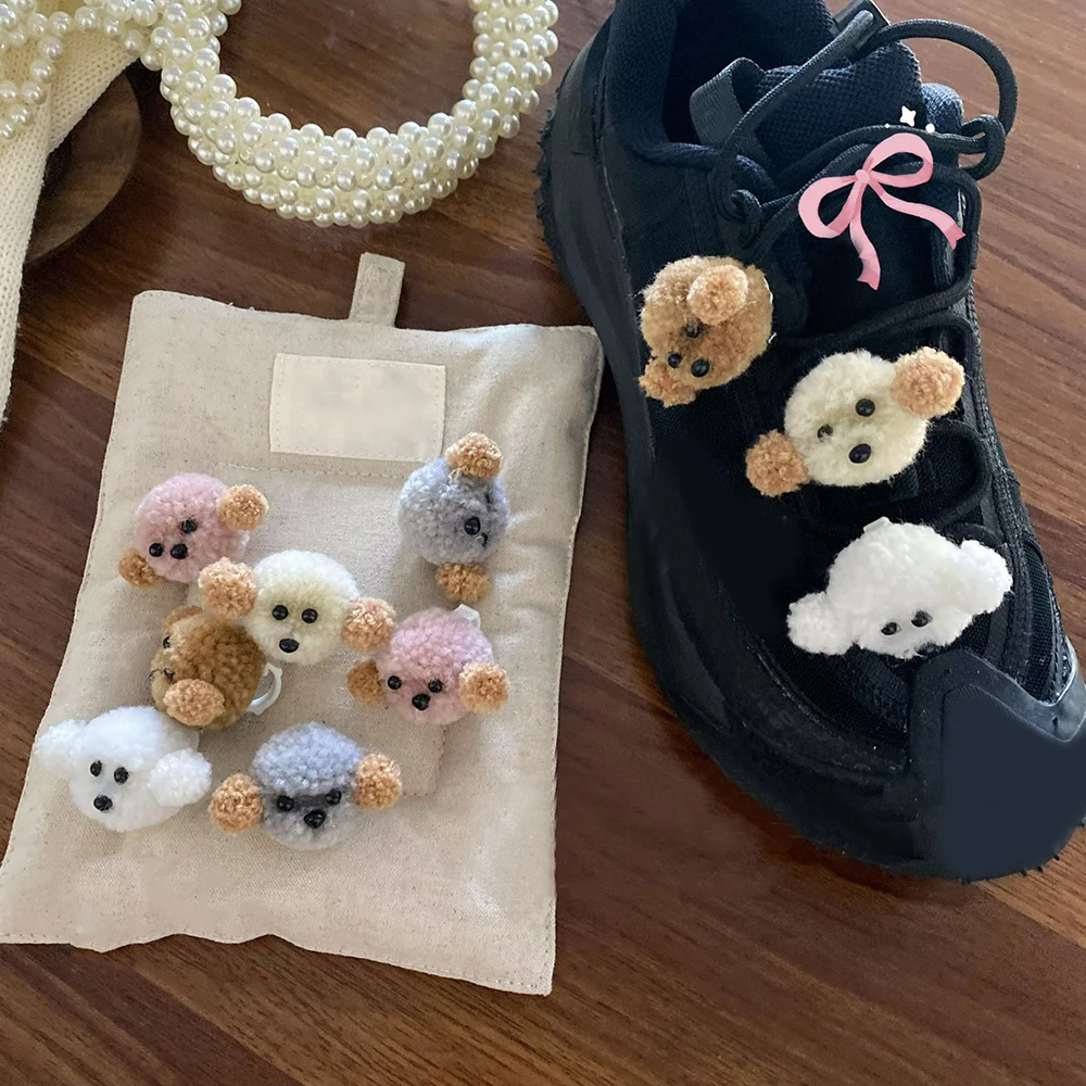 

Fashion Plush VIP Dog Shoe Buckle Ornament DIY Keychain Phone Chain Jewelry Making Supply Shoe Charms Pendant For Sneakers New