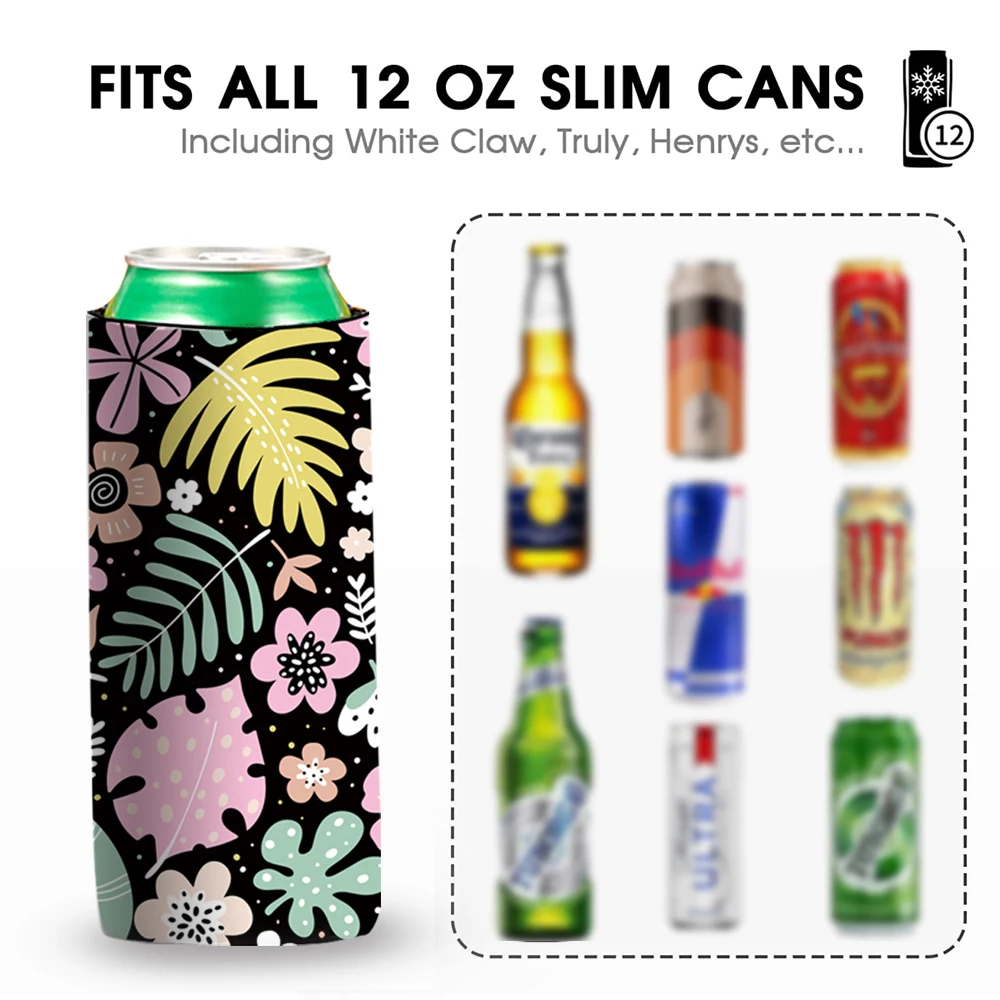 1Pcs Slim Can Coolers Sleeves For 12oz Standard Cans Of Cooler Neoprene Bottle Insulator Cans Beer Energy Drinks Sleeves