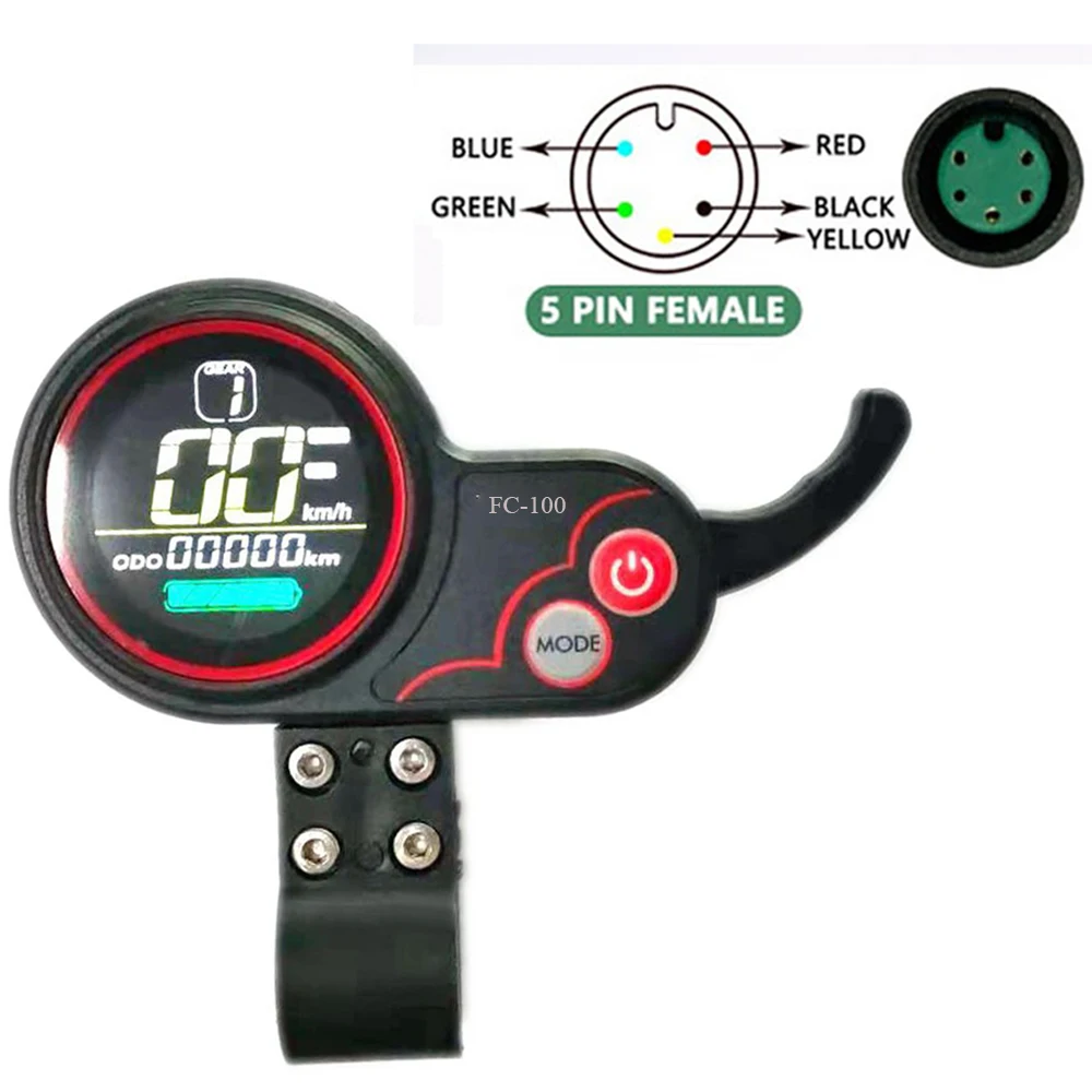 FC-100rReplace LH-100 5Pin 6Pin Male Bike Display Thumb Throttle 2 in 1 Dashboard Control Panel For E-sooter Part