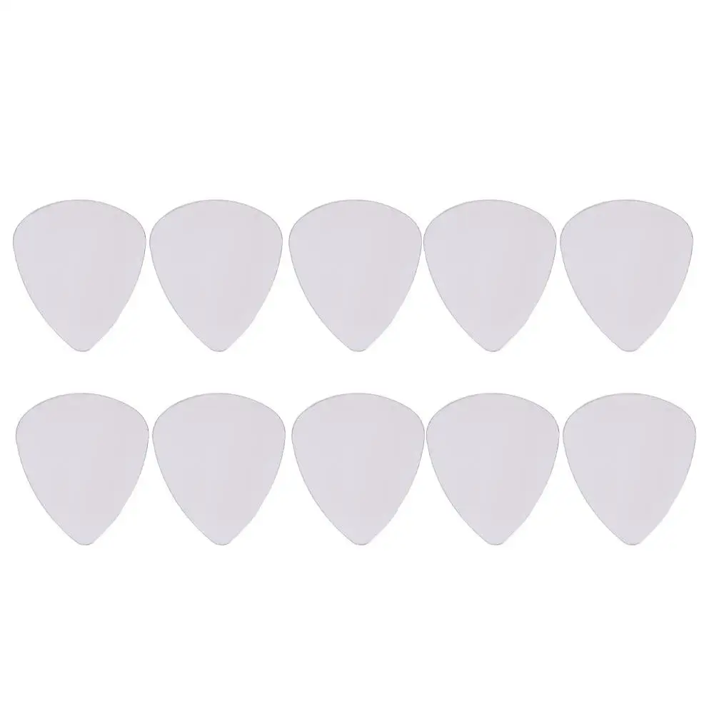 10PCS 0.3mm Stainless Steel Guitar Picks Triangle Gestures Metal Guitar Plectrum Adhesive Mediator Finger Shrapnel Ukulele