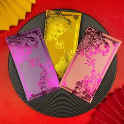 30Pcs Surname Red Envelope Customized Creative Hongbao Red Packet Gift Envelopes For New Year Blessing Chinese Wedding