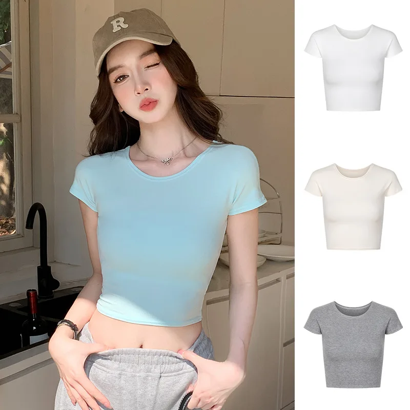 

Черный пикантный топ для девочек, приталенный топ на пуговицах, повседневная футболка ort Sve, женская футболка Sli Design, летнее новое поступление, трикотажная футболка