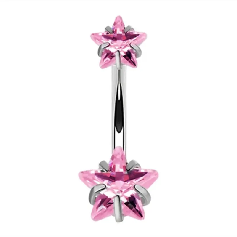 1PCS Rosa Krone Bauchnabel Ringe Schmuck Edelstahl Herz Nabel Piercing Barbell Kristall Nette Bauch Ringe Für Frauen Mädchen