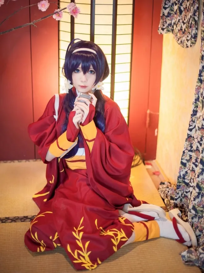 Izumi-Disfraz de Cosplay Kyouka para niñas, Kimono, traje de fiesta de Halloween con sombreros de Kyouka