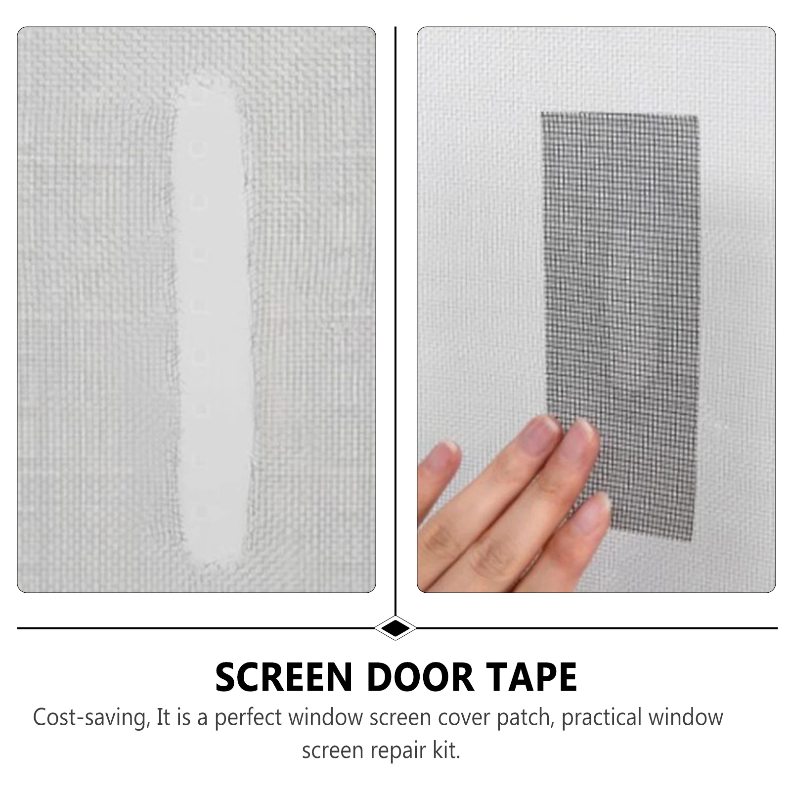 

PVC Screen Repair Tape Mesh Patch Self Adhesive Window Door Fixing Kit Tear Resistant Durable Breathable Cover Instant Hole