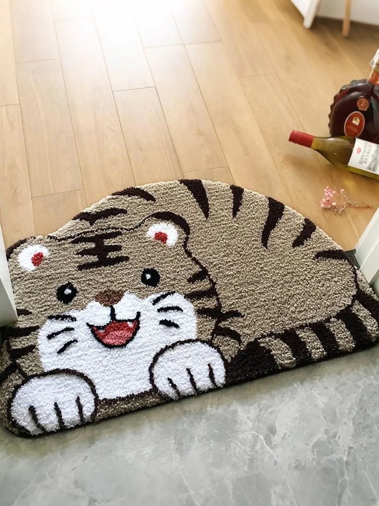 

Напольный коврик с рисунком тигра, противоскользящий, для ванной комнаты, спальни, домашнего использования, с сильной впитывающей способностью, из полиэфирного волокна