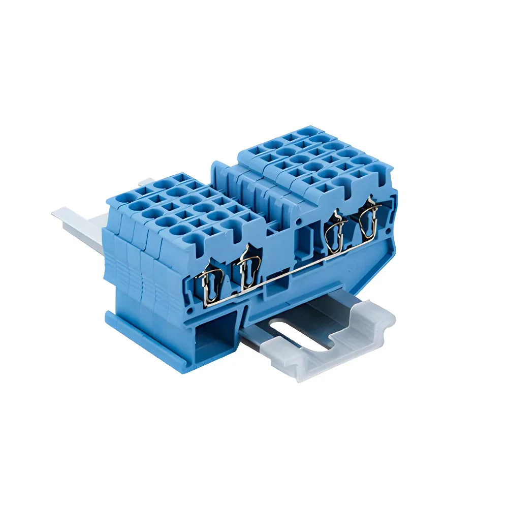 ST-2.5-QUATTRO 90Pcs Wire Connectors Return Pull Type 4 Conductors Spring Wiring Din Rail Terminal Block Connector