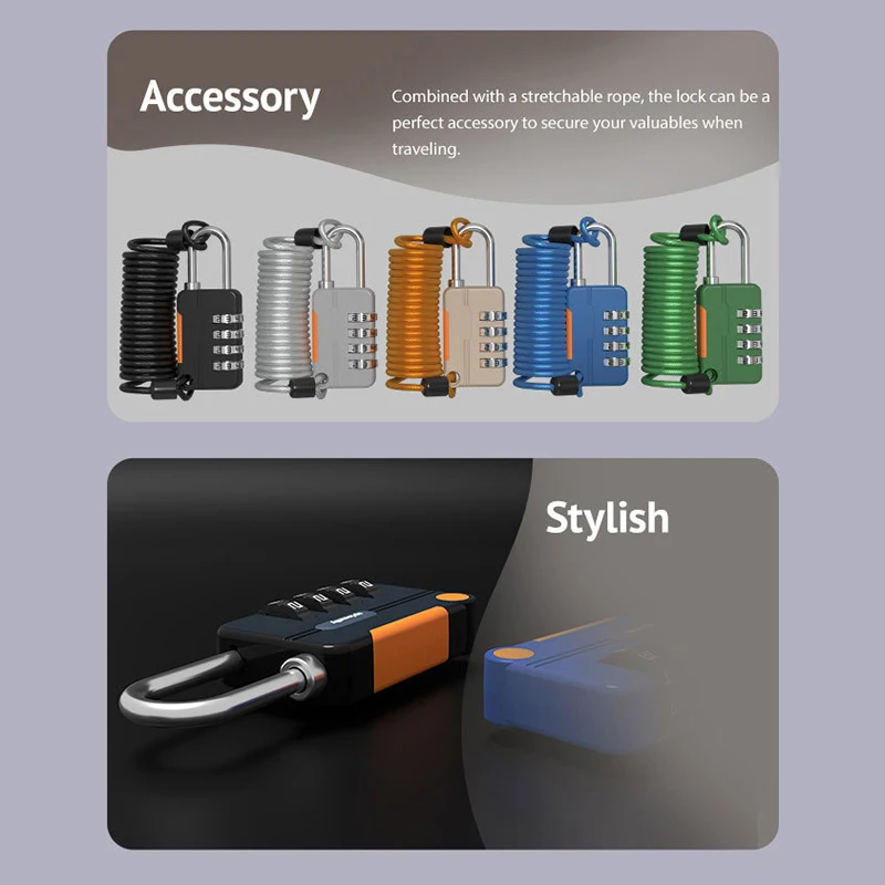 Colorful 4 Digit Combination Lock Anti-theft Safely Code Lock Travel Luggage Suitcase Locker Zinc Alloy Padlock