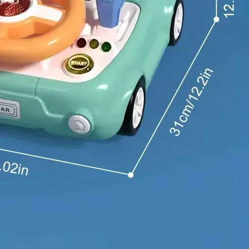 Volante para crianças, brinquedos de condução para crianças com simulação de música leve, assento de carro, brinquedo interativo para bebês