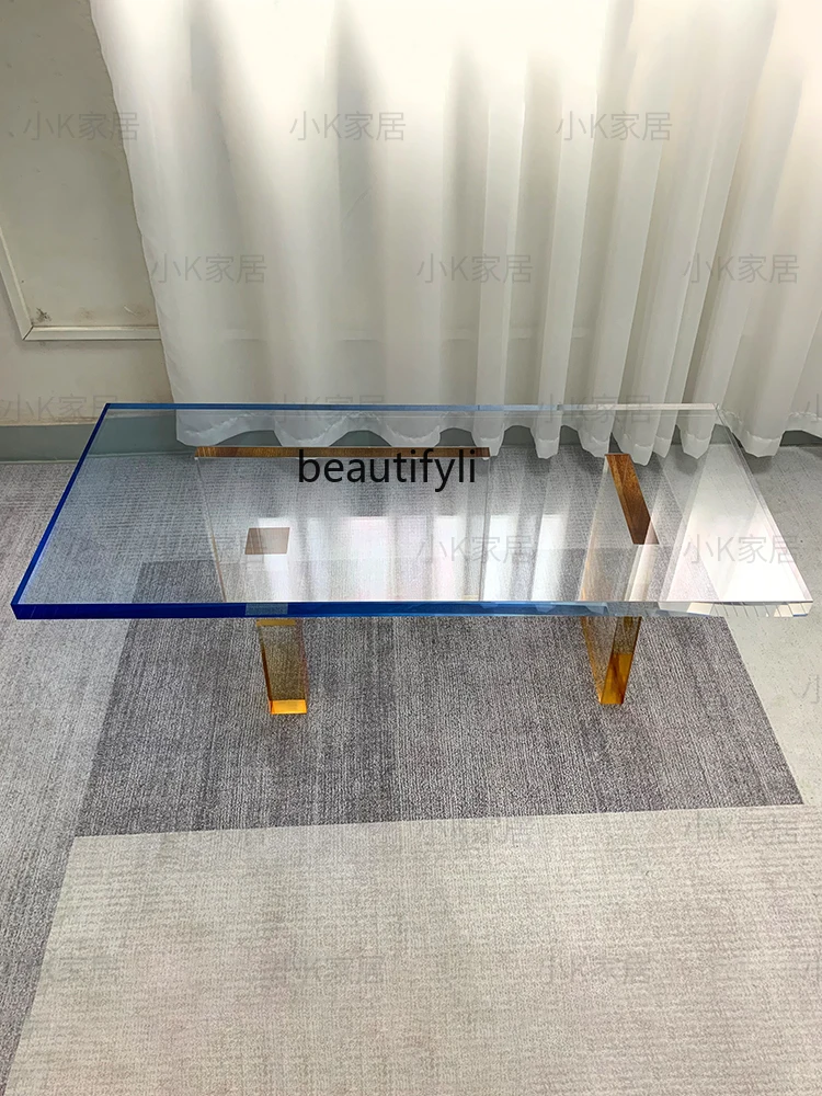 Acrylic Gradient Coffee Table Modern Living Room Sofa Side Table Villa Exhibition Hall Designer Tea Table