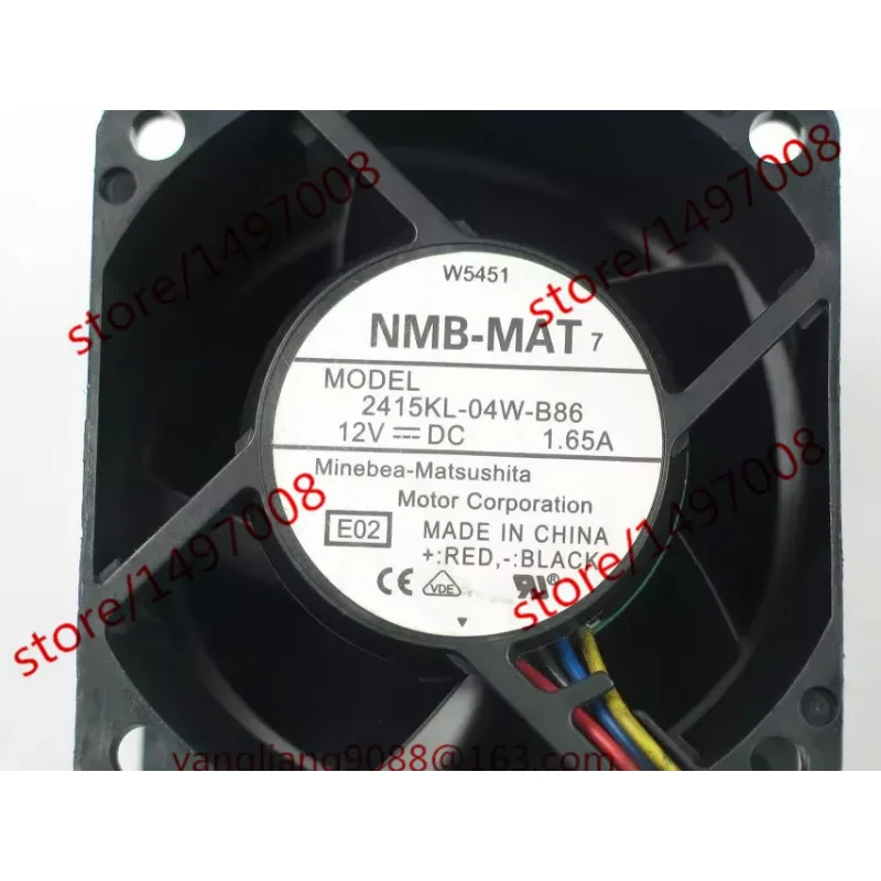 

NMB-MAT 2415KL-04W-B86 E02 DC 12V 1.65A 60X60X38mm Server Cooling Fan