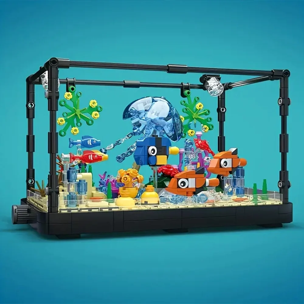 Kleines Geschenk-Aquarium-Set, Traumhafte Ozean-Themen-Dekoration, Ideales Geschenk, Perfekt für Zuhause oder Büro, Geeignet für Heimdekoration