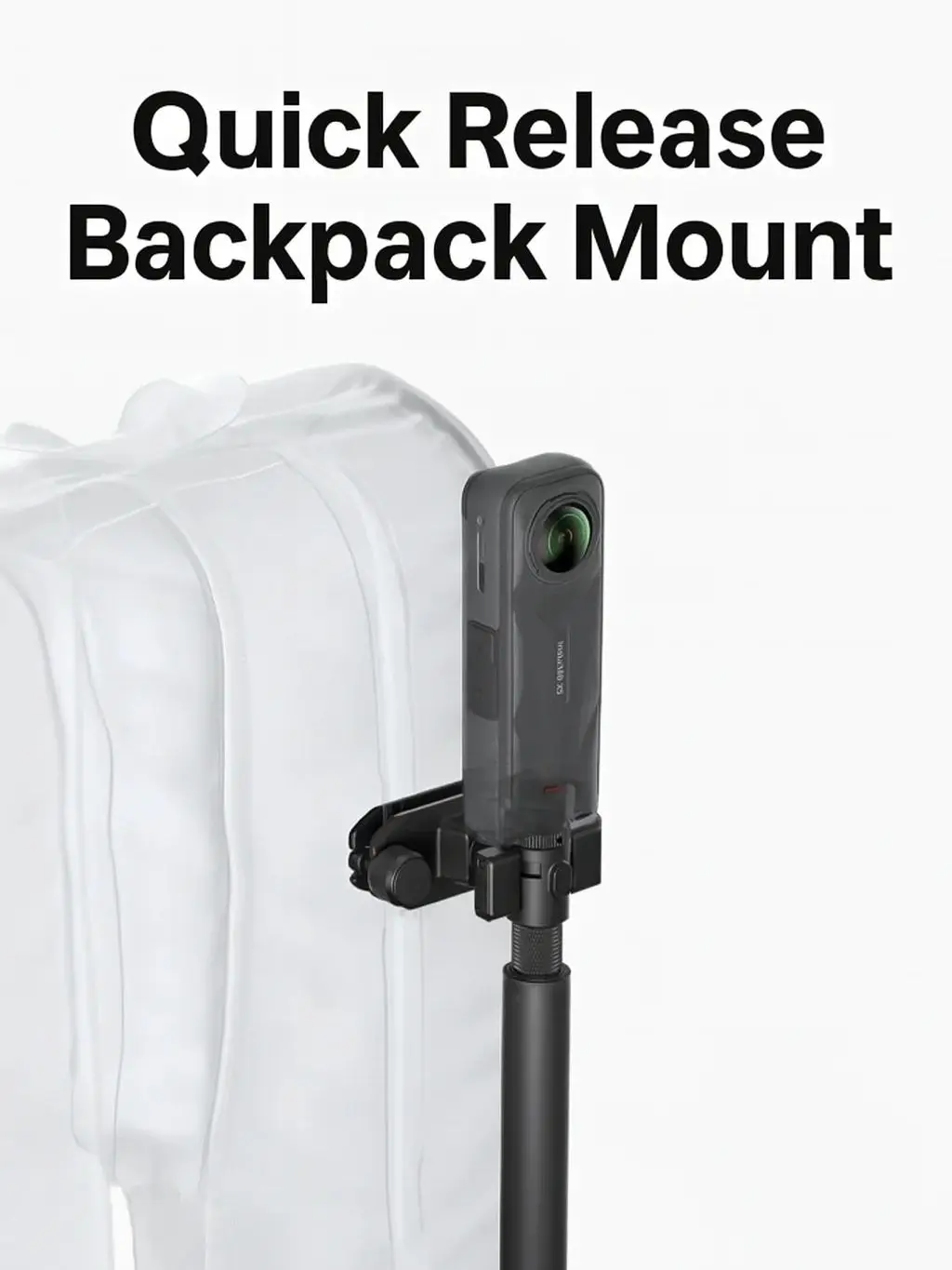 Portable Clip-On Backpack Holder for Insta360 X4 / X5 / GO 3 | Anti-Slip Mount for Action & Adventure Vlogging