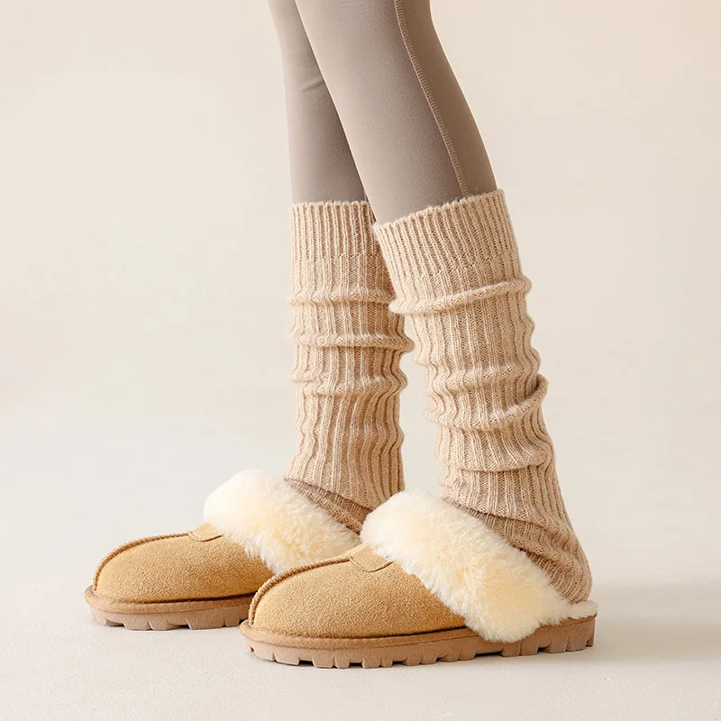 Autumn Winter New South Korea Socks For Women Ins High Tube Foot Crew Sock Japanese Solid Color Thick Warm Leg Warmers Stockings