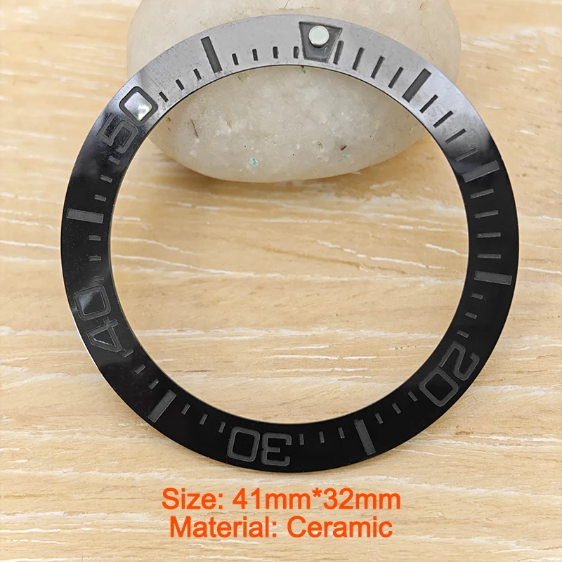 41mm  Ceramic  Watch Bezel Insert Fits Series King Samurai  Watch Cases for NH35 Case Accessories Part