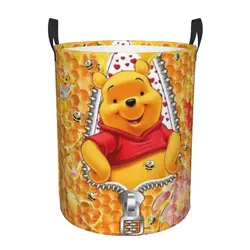 Custom Winnie Pooh Bear Manga Laundry Basket Collapsible Baby Hamper for Nursery Toys Organizer Storage Bins