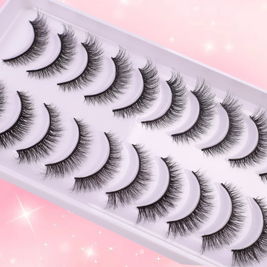 8D ふわふわカーリーフルつけまつげ 10 組、長持ち、ナチュラル、ドラマチック、フルつけまつげ、アイメイクに使用