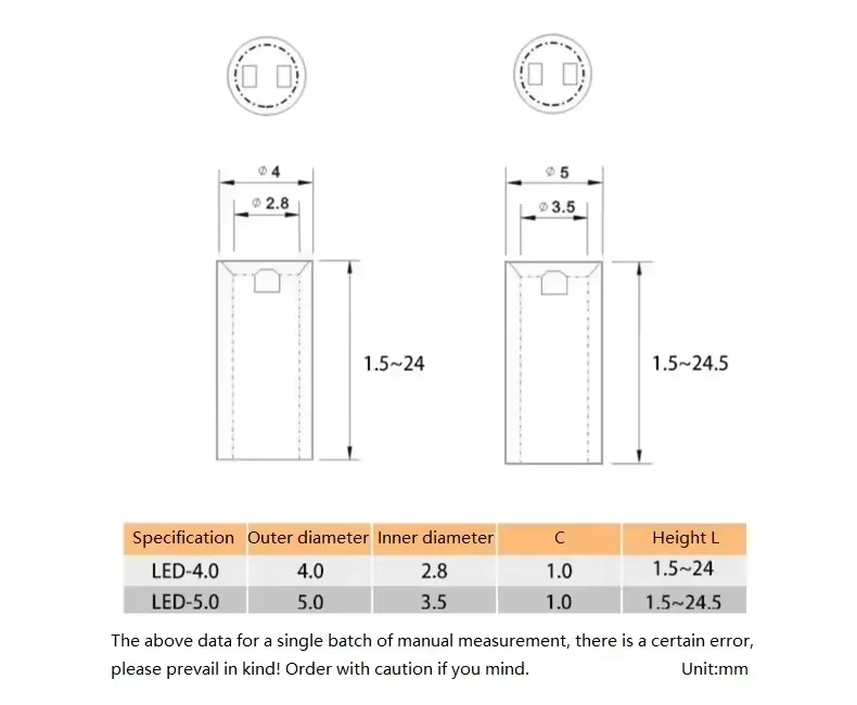 4mm/5mm LED Diode Holder White Nylon DIY Light Emitting Diode LED Spacer Lamp Post Lamps