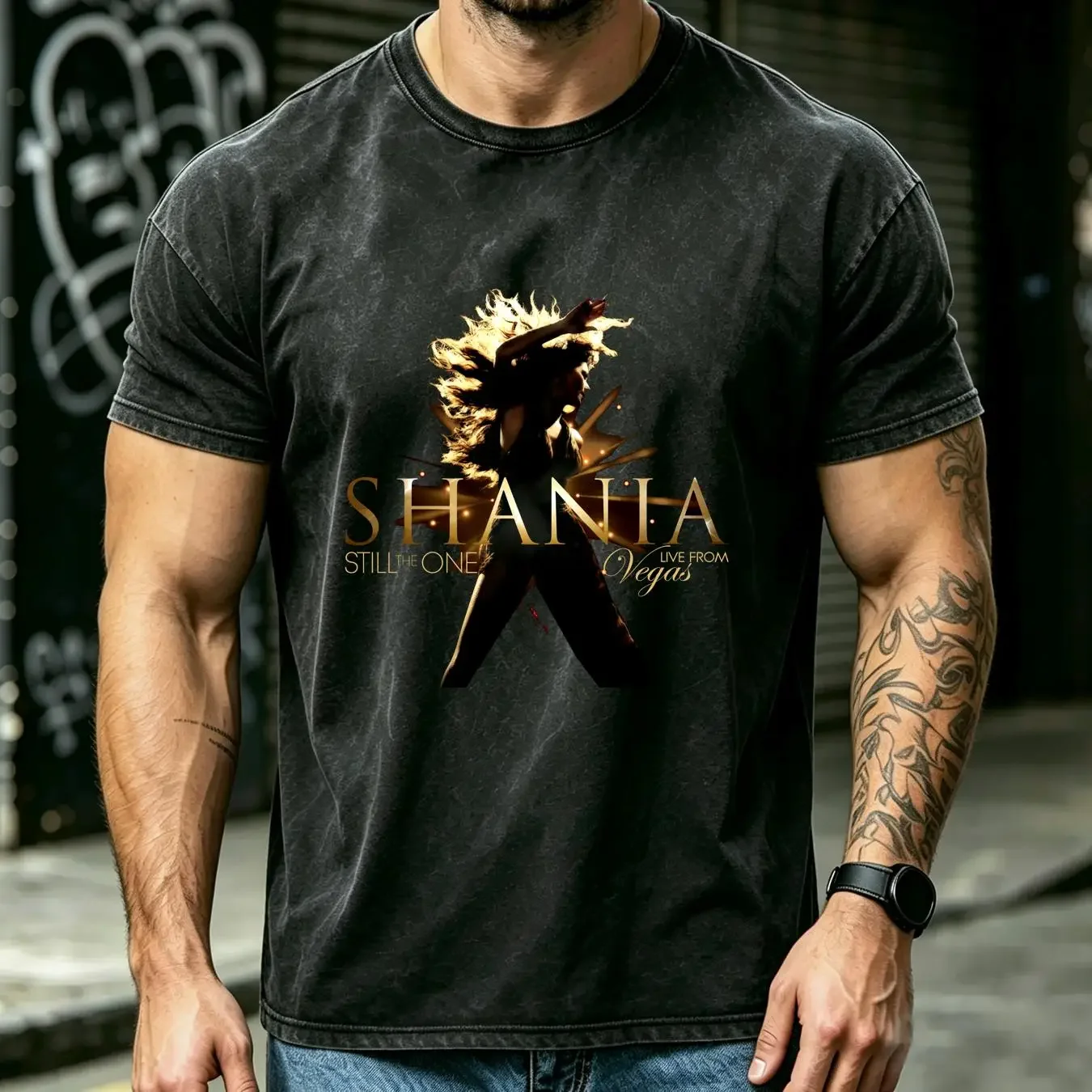 washed T Shirt Shania Twain Size L Still The One Las Vegas Residency Tour long or short sleeves vintage Washed Comfortable