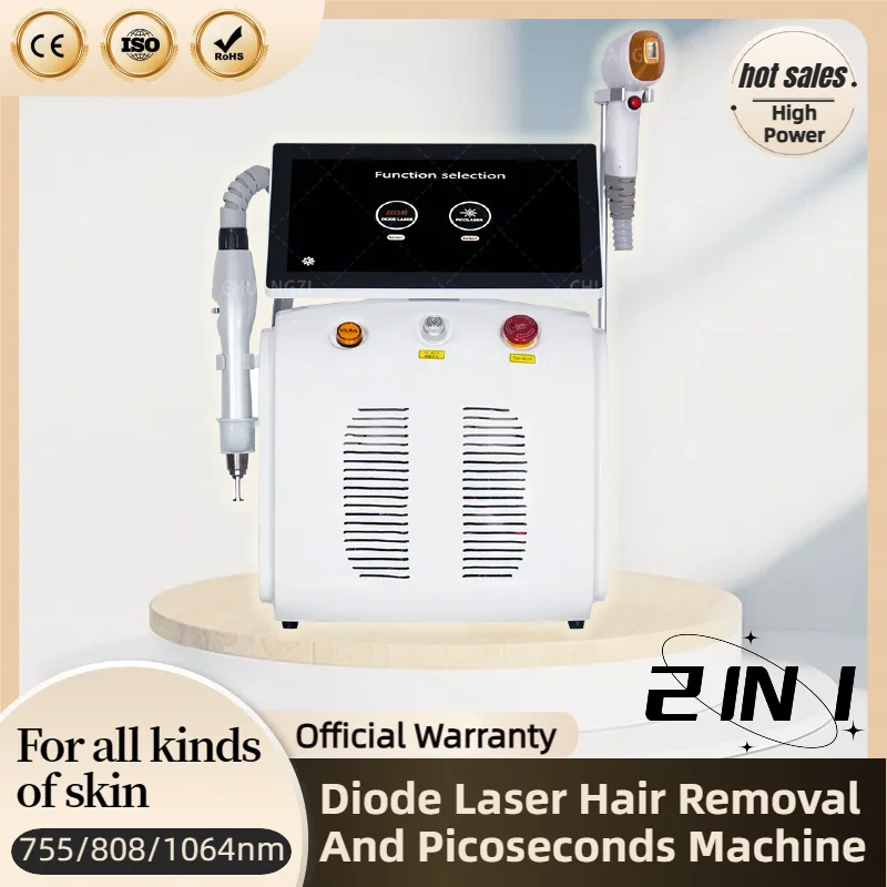 

Picosecond Laser Freckle Tattoo Removal 3 wavelength Diode Laser Hair Removal Machine 2in1 Professional Skin Rejuvenation Device