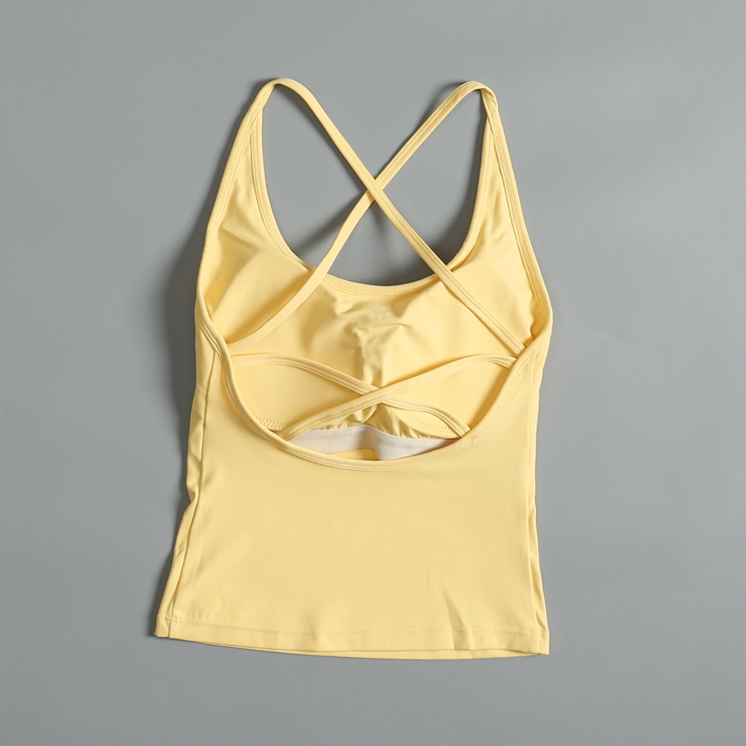 Sexy mooi sportvest met rug voor dames met zomerborstkussen, schokbestendige fitnesslingerie met jarretel Pilates yoga top