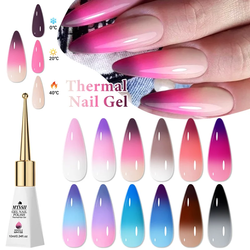 10ml Thermal Gel Nail Polish 3 Layers Temperature Changing UV LED Gel Semi Permanent Soak Off Varnish Manicure DIY Nail Supplies