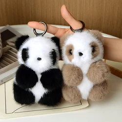 Cute Plush Panda Pendant Key chain Exquisite Mink Hair Bear Toy Fashion Jewelry Women Car Keychain Bag Pendant Keyring Ornament