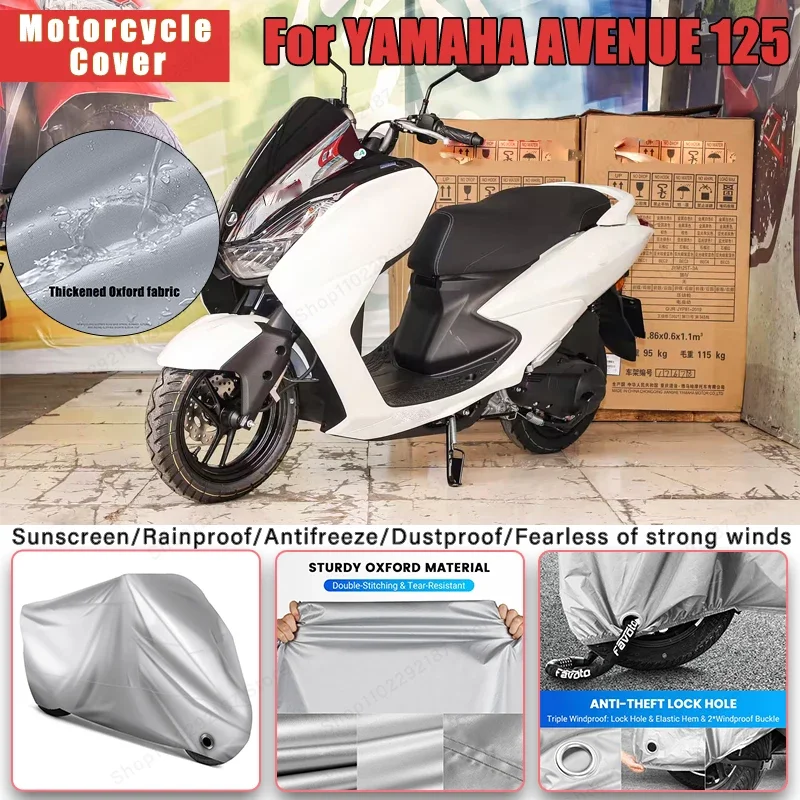 

For YAMAHA AVENUE 125 No Ear Motorcycle Cover - Outdoor Full Body Protection, Waterproof Dustproof Sunscreen Accessories
