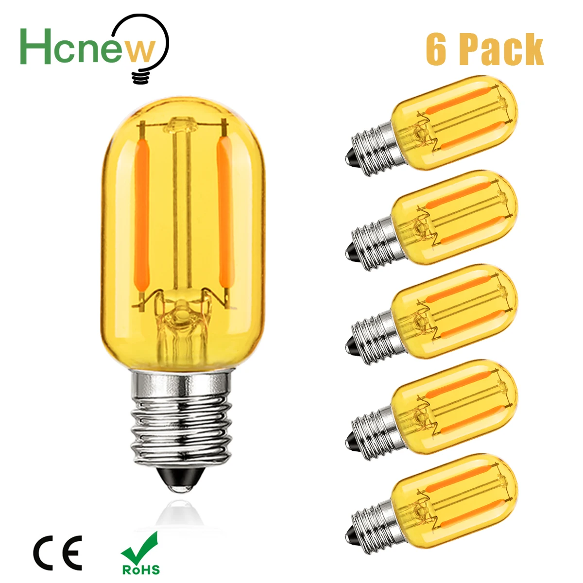 Mini Tube T22 E14 Led 220V Amber Glass Warm White 2000K Vintage Replaceable String Light Chandelier Salt Lamp Decoration Lights