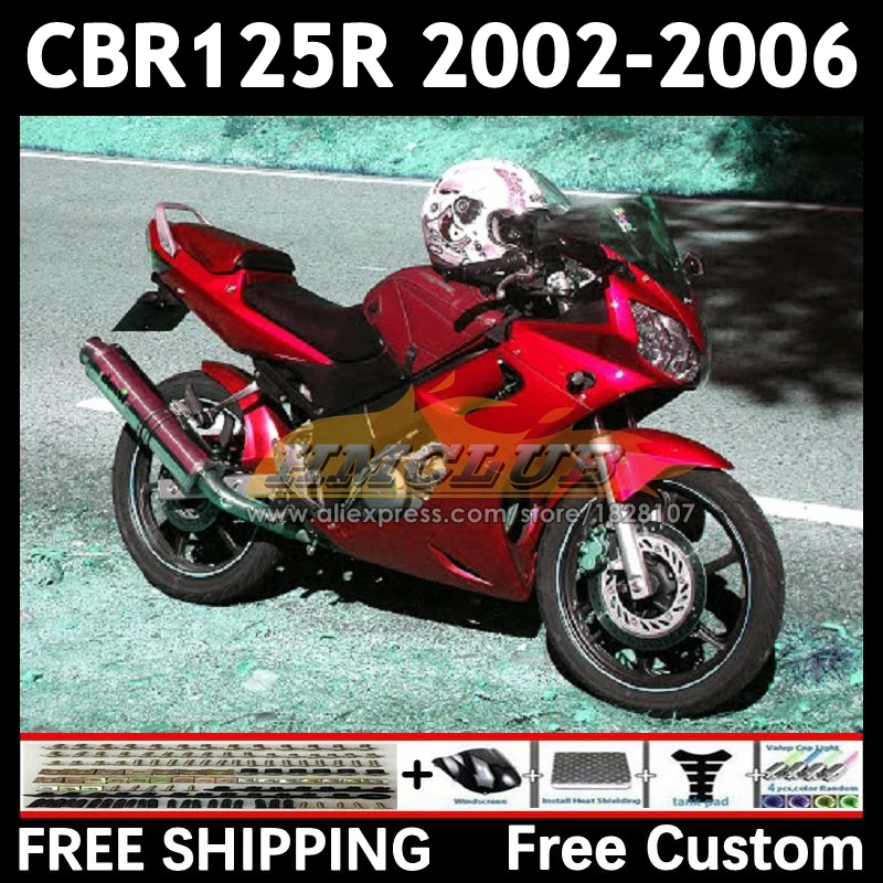 +Tank For HONDA CBR-125R CBR125RR CBR 125 125R 91No.167 CBR125R 02 03 04 05 06 125CC 2002 all red 2003 2004 2005 2006 Fairing