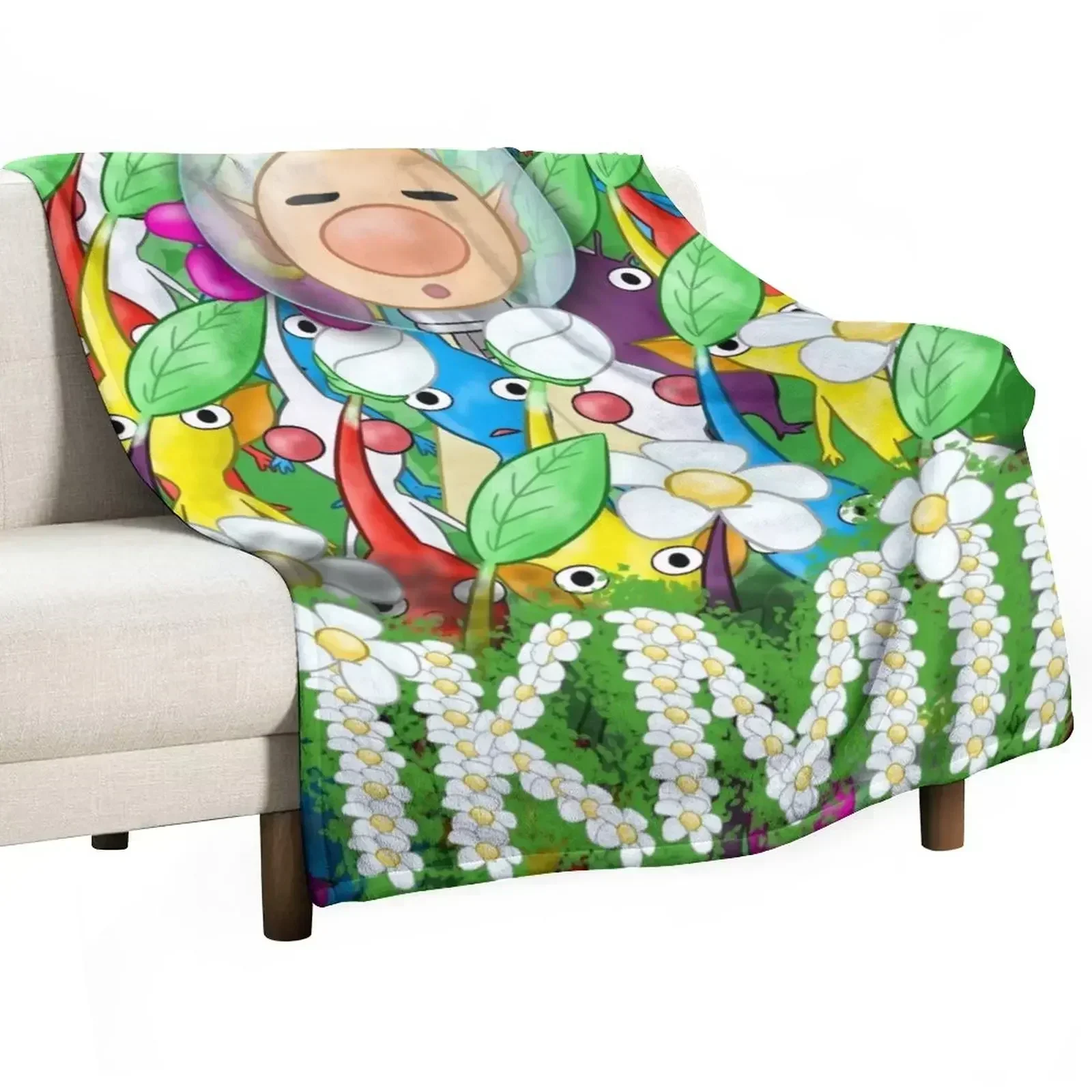PIKMIN - Crowded Olimar Throw Blanket Bed covers Shaggy Luxury St Cute Plaid Bed Fashionable Sofa Blankets