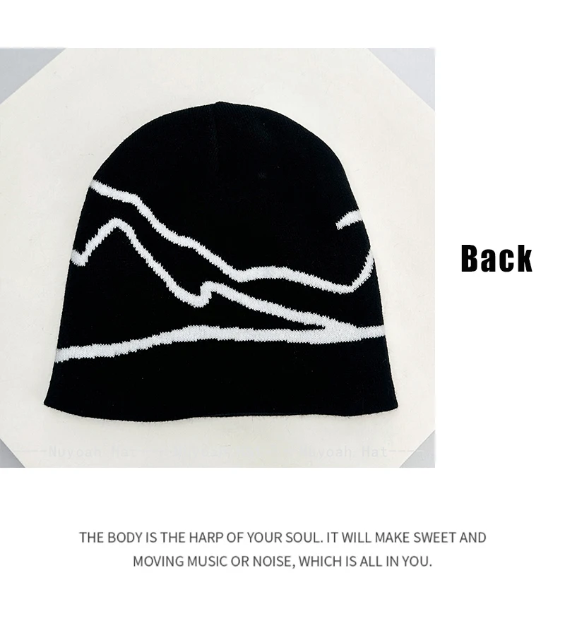 Neue Herren- und Damen-Strickmützen mit persönlichem Jacquardmuster, warme, vielseitige Retro-Outdoor-Beanies, Farbblock-Design, modische Street-Climb-Ins. – Detail 9