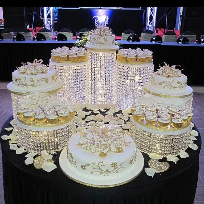 

Transparent Bead Curtain Acrylic Wedding Birthday Crystal Cake Stand