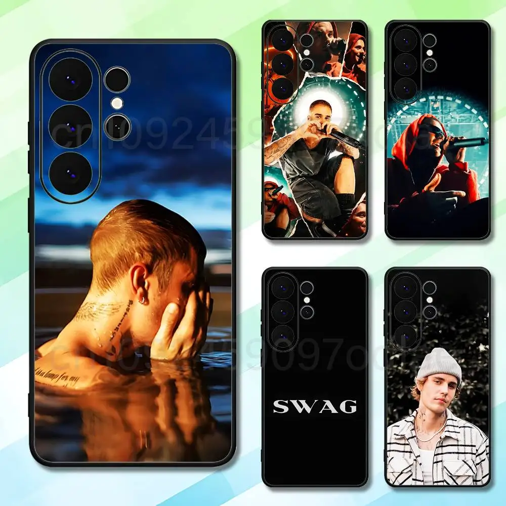 J-Justin B-Bieber SWAG II Black Phone Case For Samsung S20 S25 S24 S23 S22 S21 S26 Lite 5G Ultra Plus Ultra-Thin