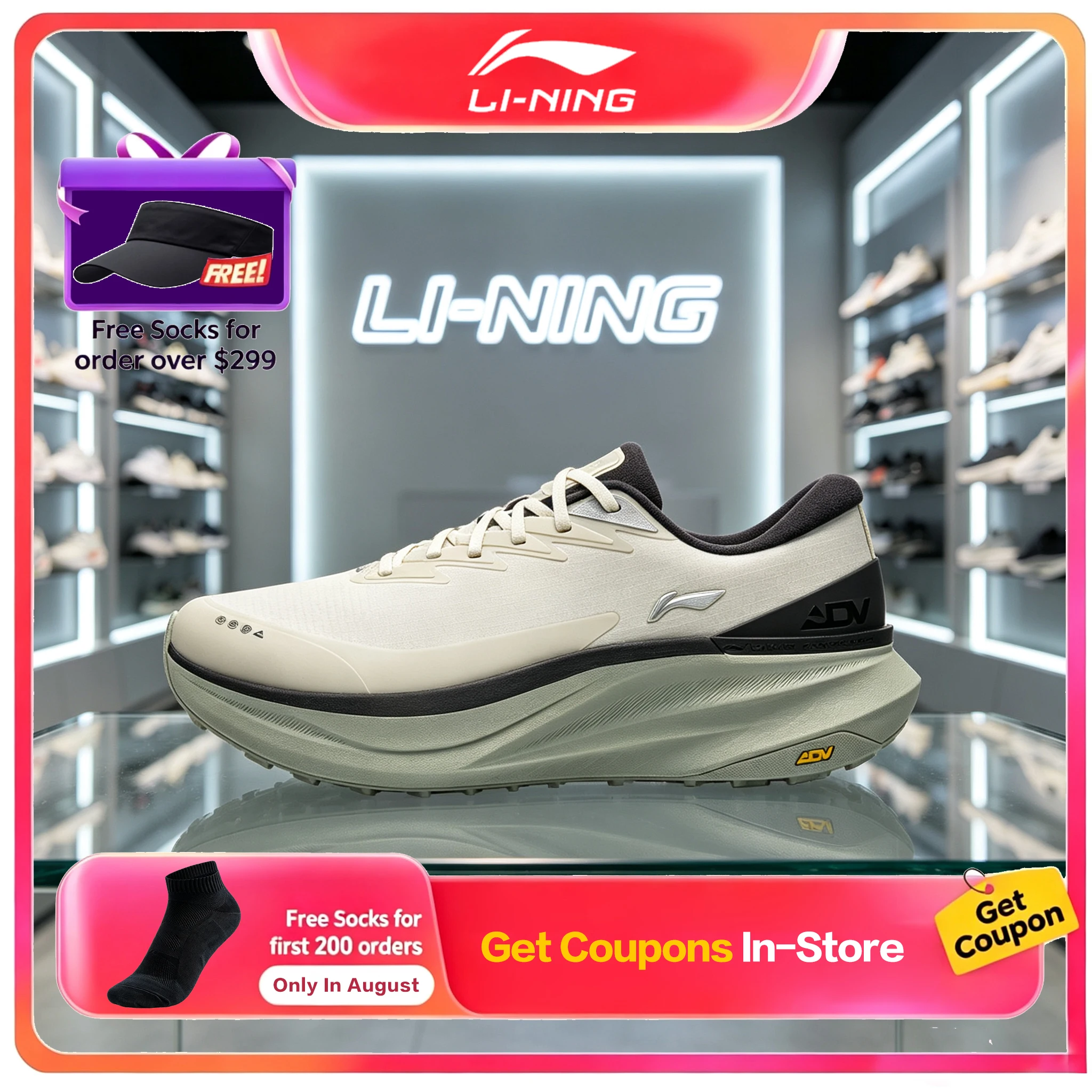 Anti Slip Trail Running Sneakers - Tênis de caminhada para homem Li-Ning