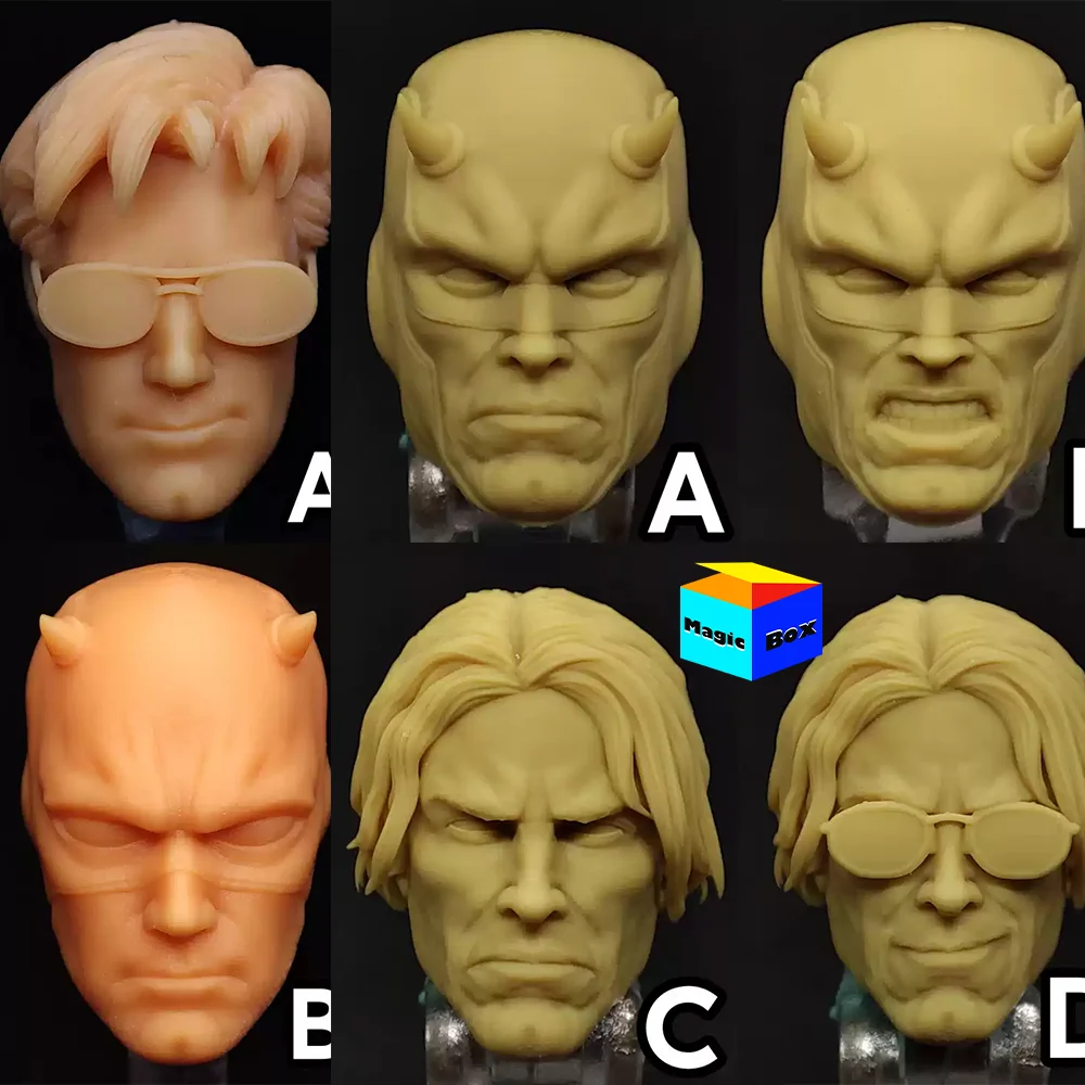 bm23039 bm23038 1/12 V4 V3 Zombie Daredevil Rafael Grampa DD Matt Murdock Unpainted Head Carving For 6in Action Figure Model