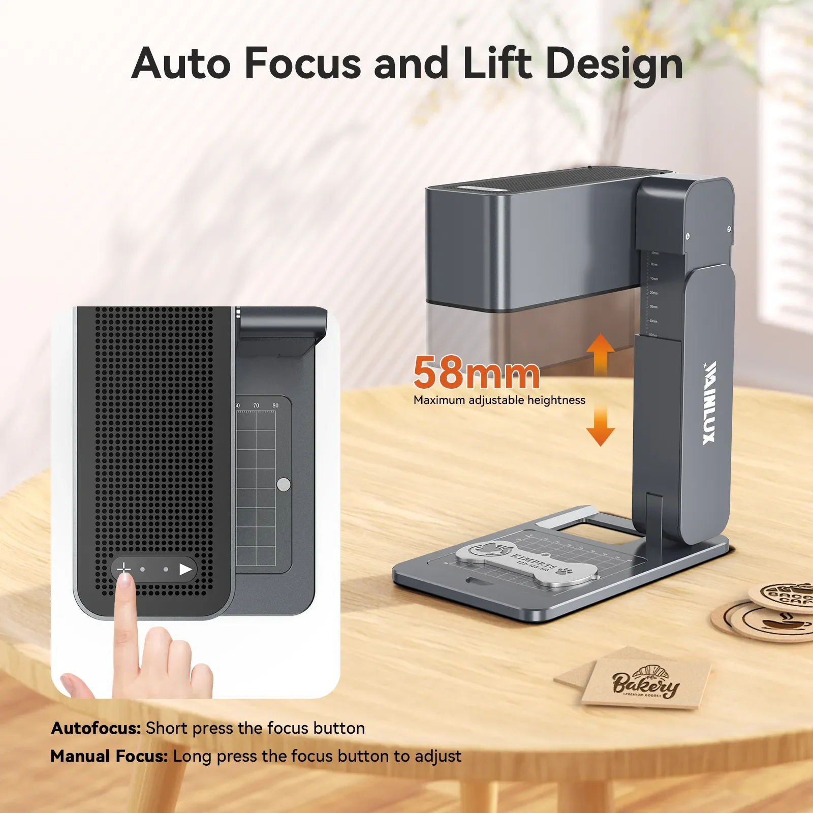 Wainlux Z3 DIY Diode Laser Engraver Printer Mini Portable Foldable Metal/Acrylic Cutter Autofocus Wood Diode Laser Engraving