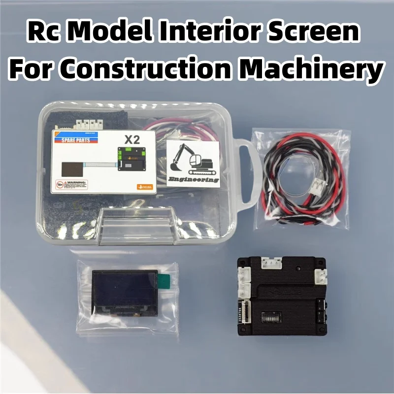 หน้าจอจำลองภายในแบบ LCD สำหรับรถขุดตักดินวิศวกรรมขนาด 1/12 1/10 1/14 รถบรรทุก Tamiya RC รุ่น SCANIA 770S BENZ VOLVO RC4WD