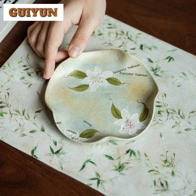 plateau-a-the-et-sous-verres-decoratifs-peints-a-la-main-motif-lys-pour-tasses-a-cafe-theiere-theiere-a-bulles-decoration-de-table-articles-et-fournitures-pour-le-the-blanc