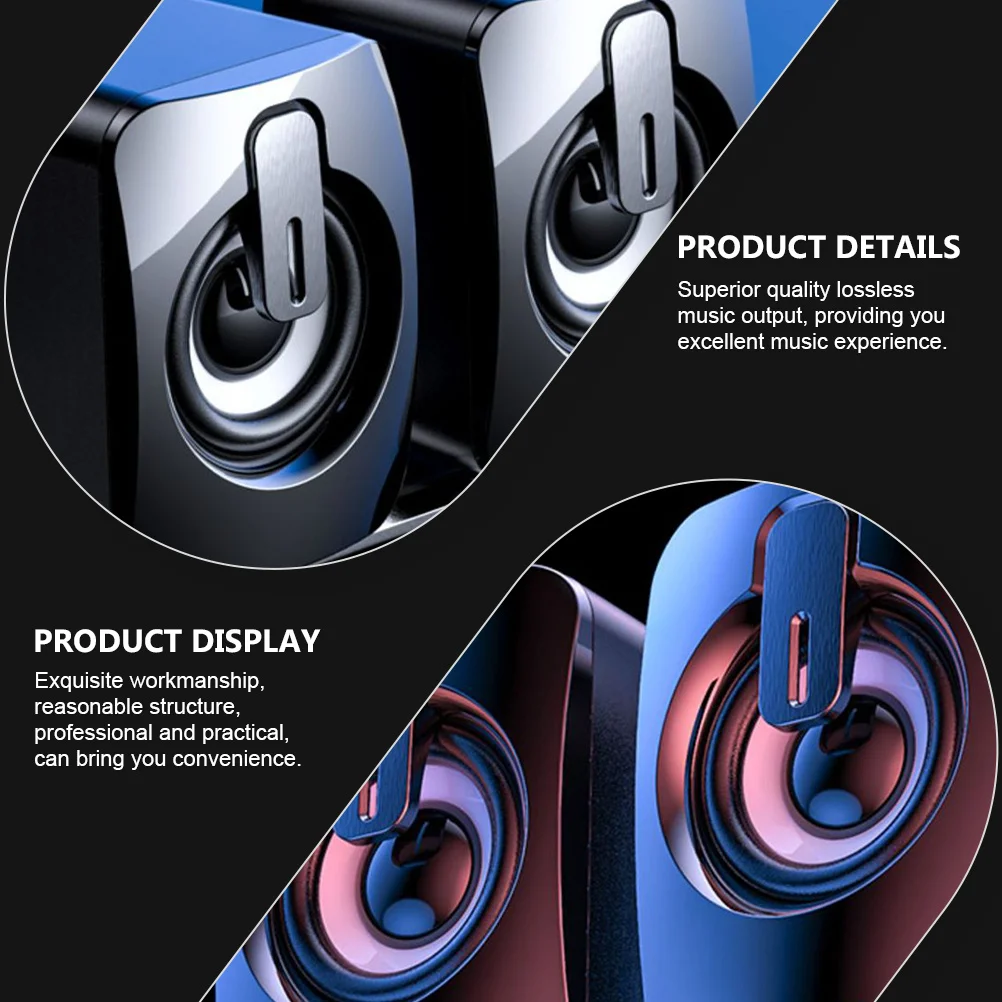 

2 pcs Usb Mini Subwoofer Speakers Portable Sound System For Computer Laptop Desktop Lossless Audio Bass Enhancement Rgb Lighting
