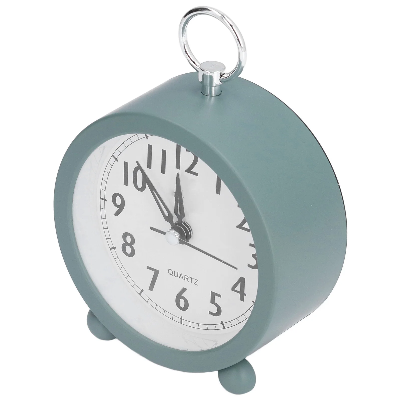 Round Alarm Clock Plastic Simple Style Loudly Alarm Silent Ticking High Accuracy Table Clock for Home Bedroom Study