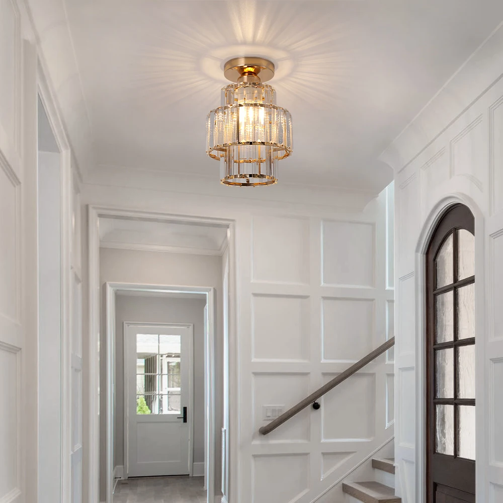 Modern Crystal Ceiling Lamp Led Hanging Lights Home Appliance Dining Room Nordic Loft Chandelier Bedroom Bedside Decora Fixtures