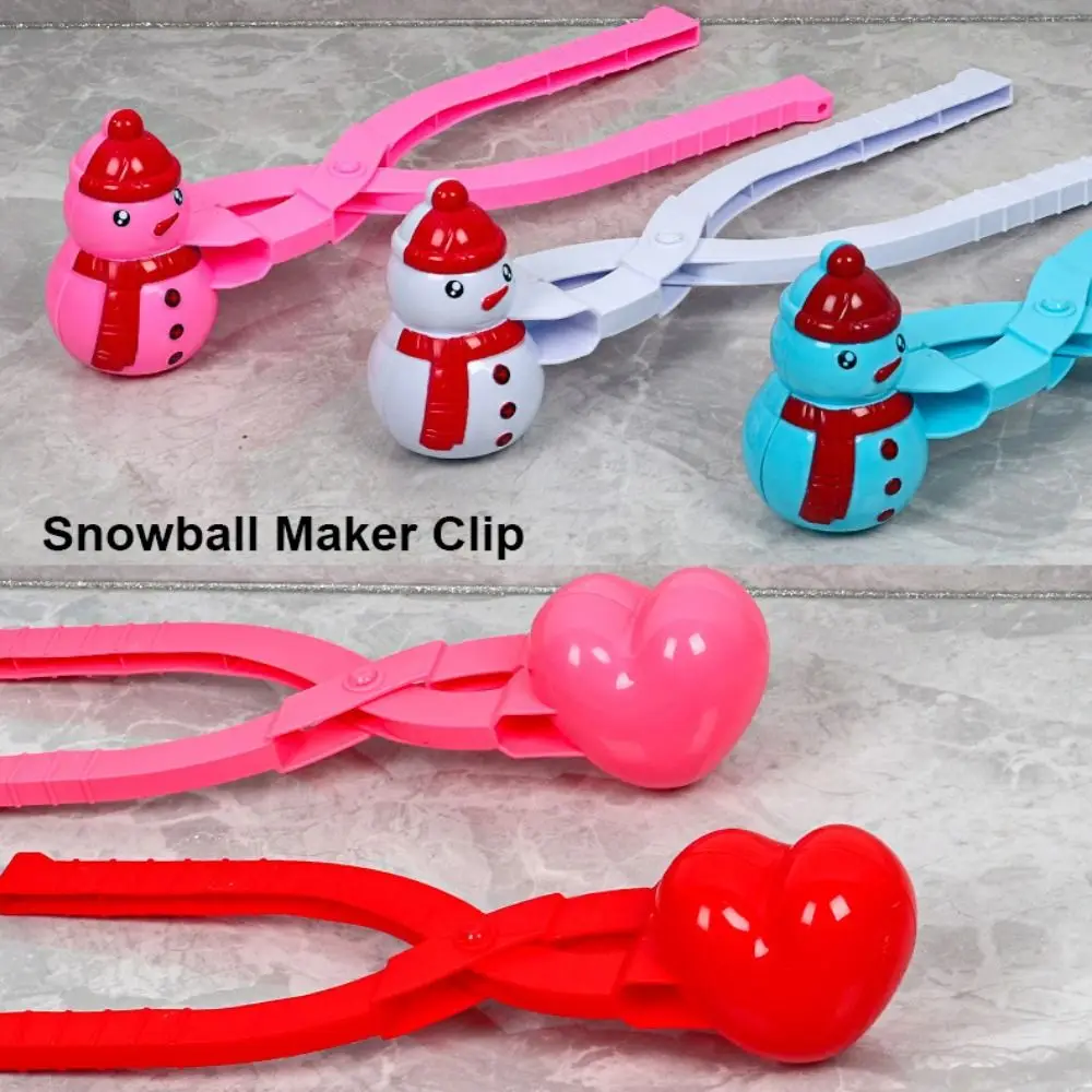 Clip per creatore di palle di neve all'aperto Multistyles di plastica Sabbia Stampo per palle di neve Giocattoli Cuore Fiocco di neve Forma di anatra Pinze per bambini Adulti