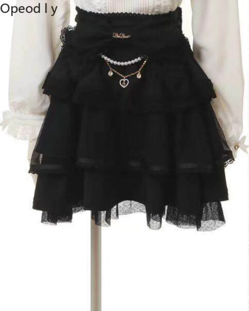 

New Liz Japanese Girl Mass-produced Multi-layer Lace Tutu Skirt Big Bow Princess Style Lolita Versatile Skirt for Women