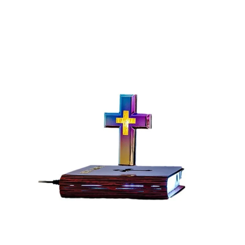 Maglev anti-gravity black technology ornament, cross book ambient light