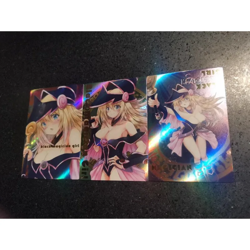 DIY Yu-Gi-Oh! DDM Dark Magician Girl Four Types of Flashes  Anime Peripheral Game Collection Card Holiday Gift